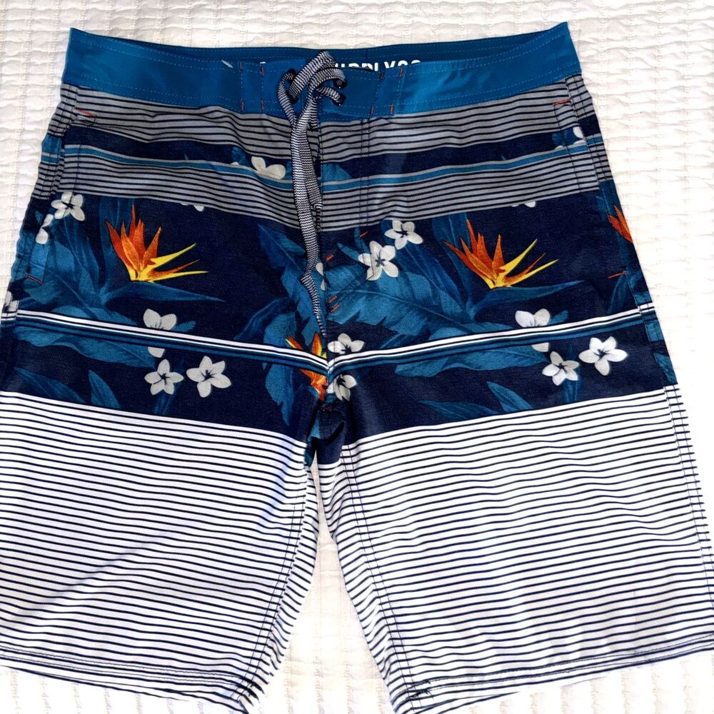 Mossimo Supply Co Board Shorts Surf Trunks Men's 34 Multicolored Stripe